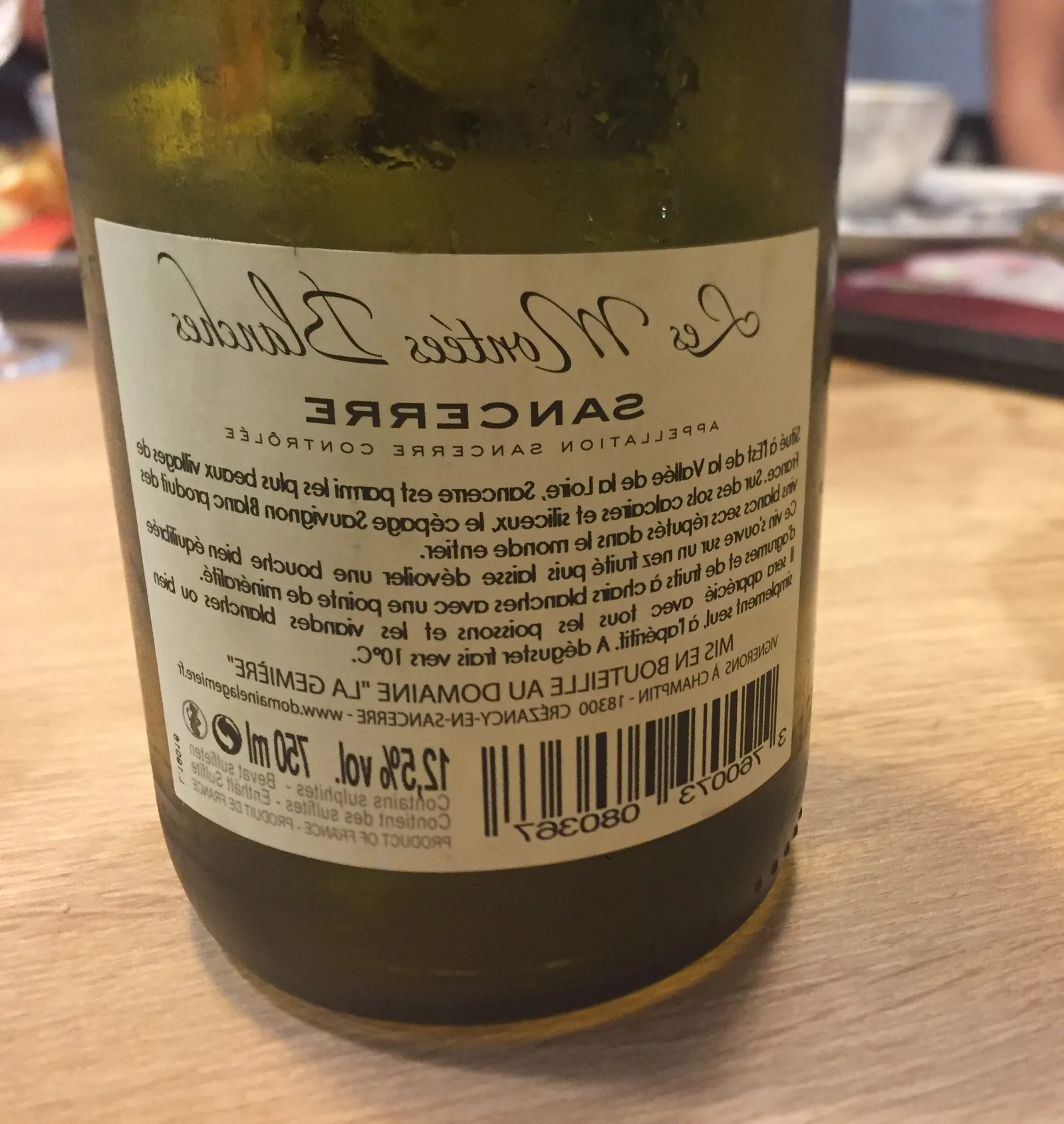 Comment boire le Sancerre blanc ?