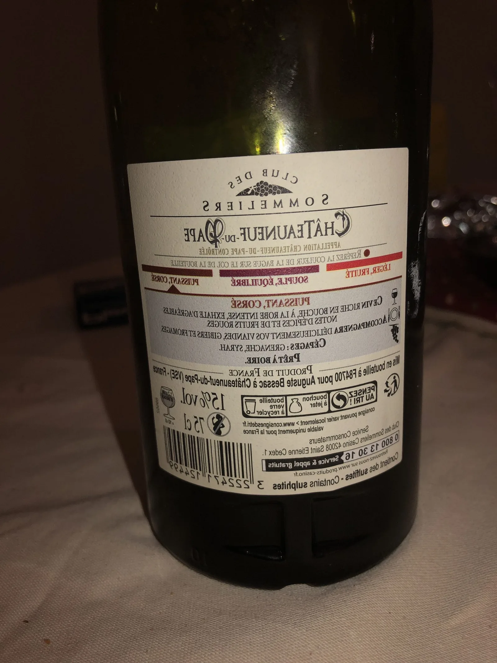 Quel plat avec un Chateauneuf du Pape ?